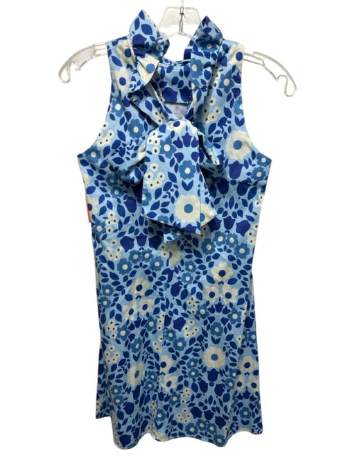 Tuckernuck Size XS Light Blue, Blue & White Cotton Sleeveless Floral Dress Light Blue, Blue & White / XS
