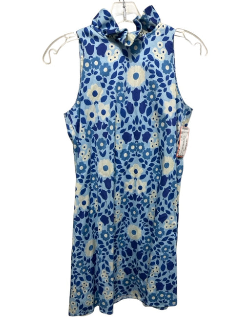 Tuckernuck Size XS Light Blue, Blue & White Cotton Sleeveless Floral Dress Light Blue, Blue & White / XS