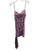 Cinq a Sept Size 4 Lavender, Red & Black Polyester Spaghetti Strap Paisley Dress Lavender, Red & Black / 4