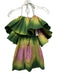 The Wolf Gang Size Small Green & Pink Linen & Cotton Off Shoulder Tie Dye Dress Green & Pink / Small