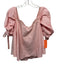 Caroline Constas Size XS Orange & White Cotton Vertical Pinstripe 1/2 sleeve Top Orange & White / XS
