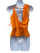 NBD Size S Orange Polyester Sleeveless Double V Neck Shoulder Detail Top Orange / S