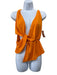 NBD Size S Orange Polyester Sleeveless Double V Neck Shoulder Detail Top Orange / S