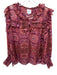 Misa Size M Purple, Red & Black Polyester Long Balloon Sleeve Abstract Print Top Purple, Red & Black / M