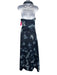 Orire Size 4 Navy & Blue Print Cotton Denim Side Zip Tie Dye Halter Maxi Dress Navy & Blue Print / 4