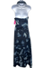 Orire Size 4 Navy & Blue Print Cotton Denim Side Zip Tie Dye Halter Maxi Dress Navy & Blue Print / 4