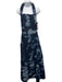 Orire Size 4 Navy & Blue Print Cotton Denim Side Zip Tie Dye Halter Maxi Dress Navy & Blue Print / 4
