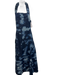 Orire Size 4 Navy & Blue Print Cotton Denim Side Zip Tie Dye Halter Maxi Dress Navy & Blue Print / 4