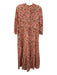 Banjanan Size XS Pink, Green, Purple Cotton Drawstring Floral Long Sleeve Dress Pink, Green, Purple / XS