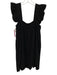 Pomander Place Size XS Black Cotton Square Neck Cap Sleeve Dress Black / XS
