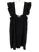 Pomander Place Size XS Black Cotton Square Neck Cap Sleeve Dress Black / XS