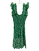 Ro's Garden Size XS Green & White Print Cotton Smocked Floral Sleeveless Dress Green & White Print / XS
