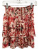 By Anthropologie Size XS Pink, Green, White Polyester Smocked Floral Skirt Pink, Green, White / XS