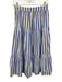 J Crew Size XS Blue & White Cotton Elastic Waist Stripe Midi Skirt Blue & White / XS