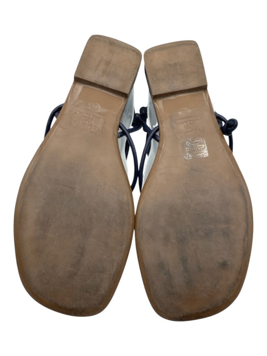 Schutz Shoe Size 8.5 Navy & Blue Leather Knot Wrap Sandal Sandals Navy & Blue / 8.5