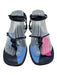 Schutz Shoe Size 8.5 Navy & Blue Leather Knot Wrap Sandal Sandals Navy & Blue / 8.5