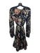 Tory Burch Size 2 Black & Multi Viscose & Silk Keyhole Belted Floral Print Dress Black & Multi / 2