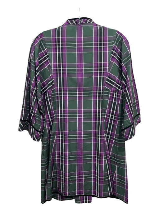 Tuckernuck Size XS Green & Purple Cotton Plaid Back Zip Dress Green & Purple / XS