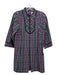 Tuckernuck Size XS Green & Purple Cotton Plaid Back Zip Dress Green & Purple / XS