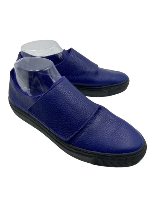 Arche Shoe Size 38 Indigo Purple & Black Grained Leather Velcro Sneakers Indigo Purple & Black / 38
