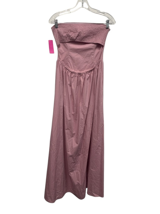Susana Monaco Size S Dusty Pink Cotton Strapless Smocked Back Midi Dress Dusty Pink / S