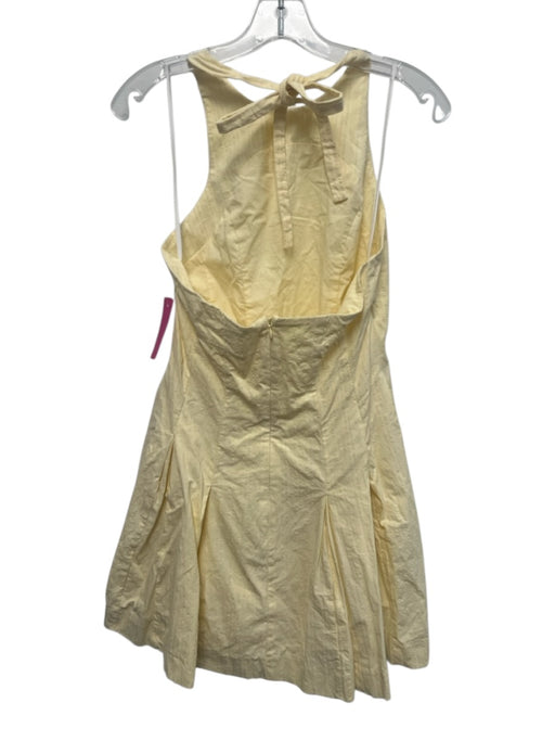 Sovere / Size S Butter Yellow Cotton & Rayon Sleeveless Textured Mini Dress Butter Yellow / S