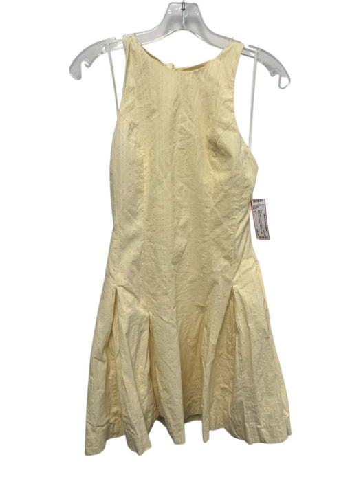 Sovere / Size S Butter Yellow Cotton & Rayon Sleeveless Textured Mini Dress Butter Yellow / S