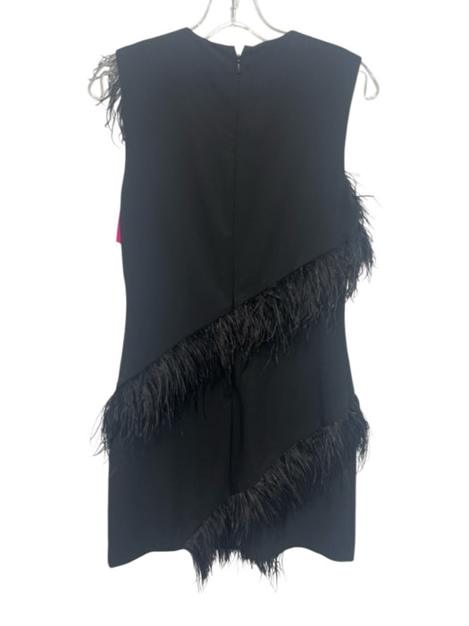 Hutch Size S Black Polyester Blend Ostrich Feathers Sleeveless Mini Dress Black / S