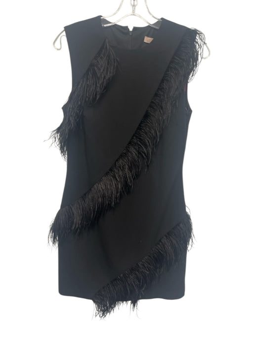 Hutch Size S Black Polyester Blend Ostrich Feathers Sleeveless Mini Dress Black / S