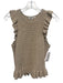 Madewell Size XS Beige & White Cotton Ruffle Cap Sleeve Knit Ruffle Hem Top Beige & White / XS