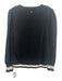 Emily McCarthy Size M Black & White Pima Cotton Long puff sleeve Logo Sweater Black & White / M