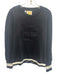 Emily McCarthy Size M Black & White Pima Cotton Long puff sleeve Logo Sweater Black & White / M