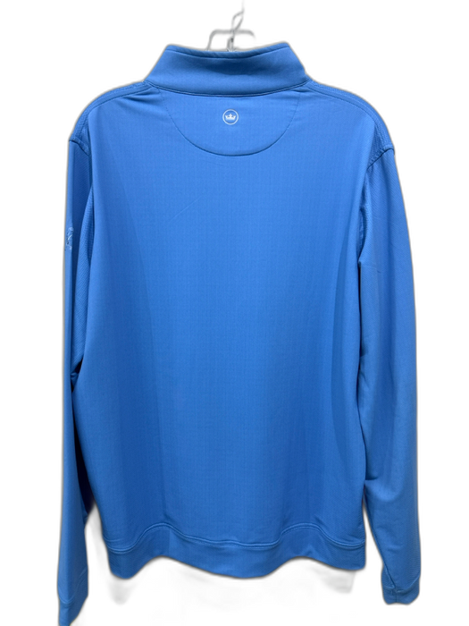 Peter Millar Size M Blue & White Polyester All Over Print Quarter Zip Jacket Blue & White / M
