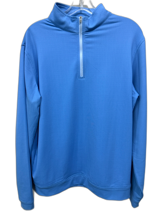 Peter Millar Size M Blue & White Polyester All Over Print Quarter Zip Jacket Blue & White / M