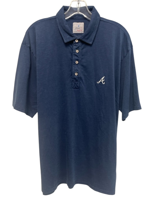 Johnnie O Size L Navy Blue Cotton Braves Polo Men's Short Sleeve Navy Blue / L