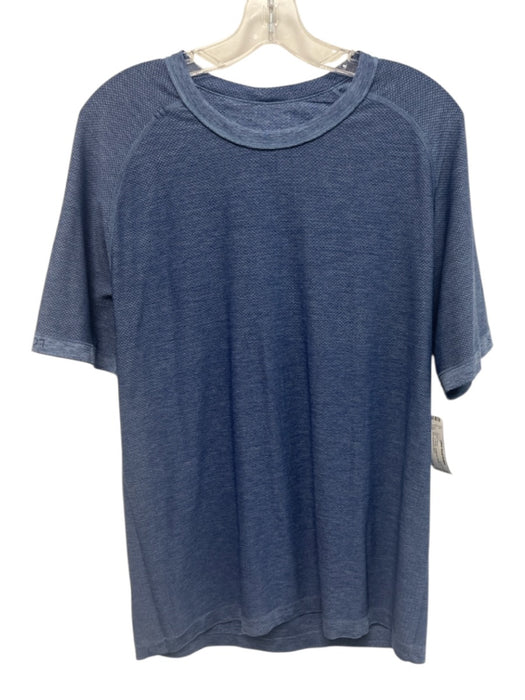 Lululemon Size Est M Blue Synthetic Heathered Athletic T Shirt Short Sleeve Blue / Est M