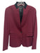 Rag & Bone Size 2 Burgundy & Black Viscose Blend One Button Flap Pocket Jacket Burgundy & Black / 2