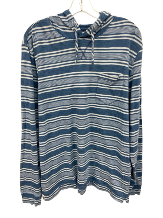 Johnnie O Size M Blue & White Cotton Stripe Hoodie Men's Jacket Blue & White / M