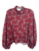 Alexis Size XS Red, Pink & Blue Polyester Button Down Floral Long Sleeve Top Red, Pink & Blue / XS