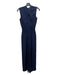 Rebecca Taylor Size XS Navy Blue Silk Sleeveless Keyhole Smock Waist Jumpsuit Navy Blue / XS