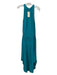 Ramy Brook Size XS Teal Silk Sleeveless Smocked Waist Button Back Midi Dress Teal / XS