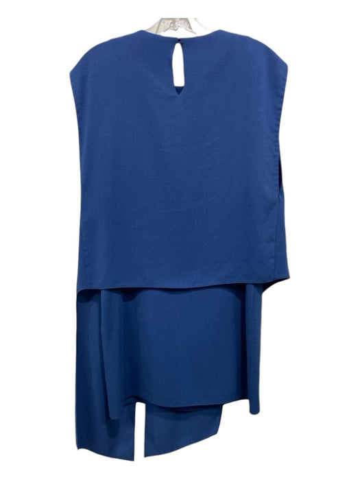 Tibi Size 0 Blue Triacetate Sleeveless Assymetric Key hole Layered Dress Blue / 0