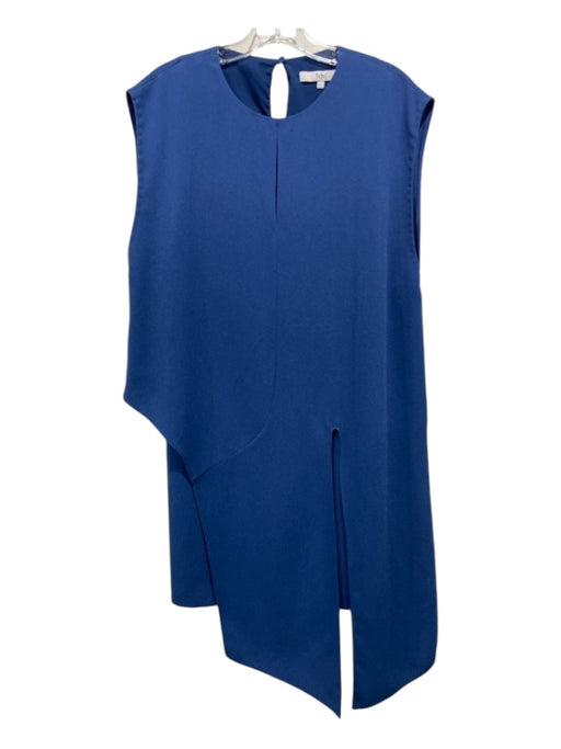 Tibi Size 0 Blue Triacetate Sleeveless Assymetric Key hole Layered Dress Blue / 0