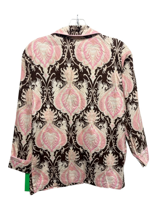 Bed Head Size Petite Brown, Pink, Multi Cotton All Over Print Button Up Pant Set Brown, Pink, Multi / Petite