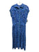 Poupette St. Barth Size XS Blue, Green, White Button Up Floral Print Dress Blue, Green, White / XS