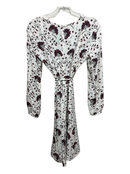 Charlotte Brody Size XS White, Red, Green Silk Long Sleeve Floral Print Dress White, Red, Green / XS