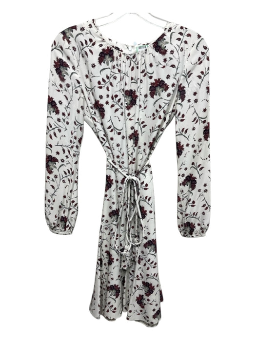 Charlotte Brody Size XS White, Red, Green Silk Long Sleeve Floral Print Dress White, Red, Green / XS