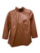 Tuckernuck Size XXS Brown Polyester Long Sleeve Ruffle Neckline Tie Neck Top Brown / XXS