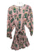 Rhode Size XS Pink, Green, Multi Cotton floral print Peplum Long Sleeve Dress Pink, Green, Multi / XS