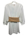 Tibi Size 0 White & Beige Polyester Long Sleeve Button Up Detail Back Zip Dress White & Beige / 0